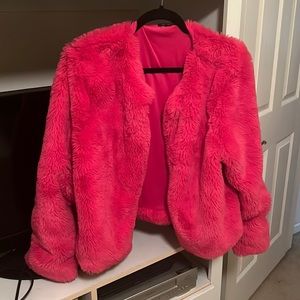 Hot Pink Faux Fur Jacket